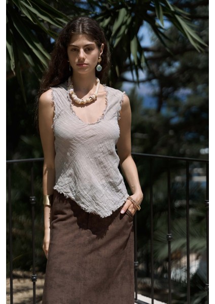 Veilinas Asimetrik Vizon Keten Crop fırsatları