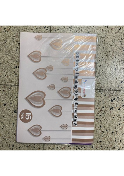 3D Renkli Tavan Süs 15’li Kalp ve Yıldız