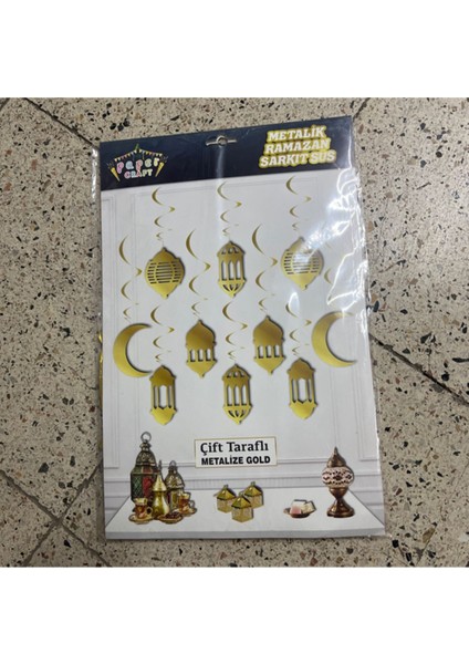 Metalik Ramazan Çift Taraflı Sarkıt Süs