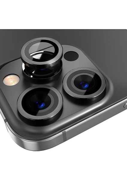 iPhone 13 Pro / 13 Pro Max Kamera Lens Koruyucu ''Safir Cam & Kolay Kurulum'' (Siyah) modelleri