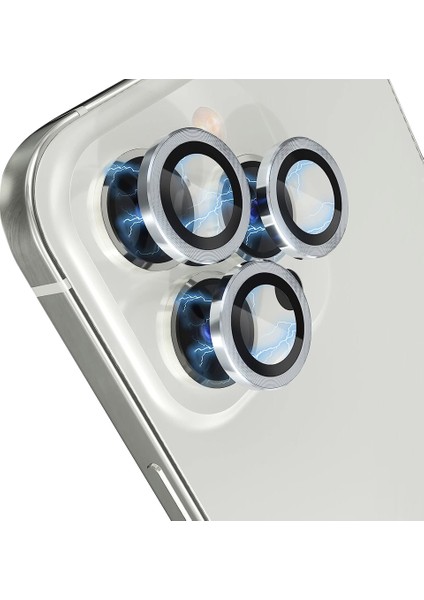 iPhone 13 Pro / 13 Pro Max Kamera Lens Koruyucu ''Safir Cam & Kolay Kurulum'' (Gümüş) fiyatları