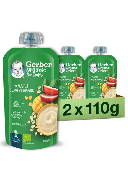 Yulaflı Elma ve Mango Püresi 110G x 2 Adet