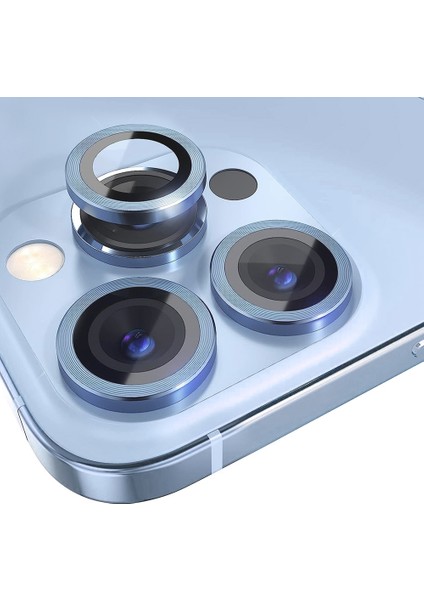iPhone 13 Pro / 13 Pro Max Kamera Lens Koruyucu ''Safir Cam & Kolay Kurulum'' (Mavi) modelleri