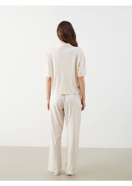 Lcw Young Bej Gömlek Yaka Ayı Teddy Baskılı Kadın Pijama Takımı fırsatları