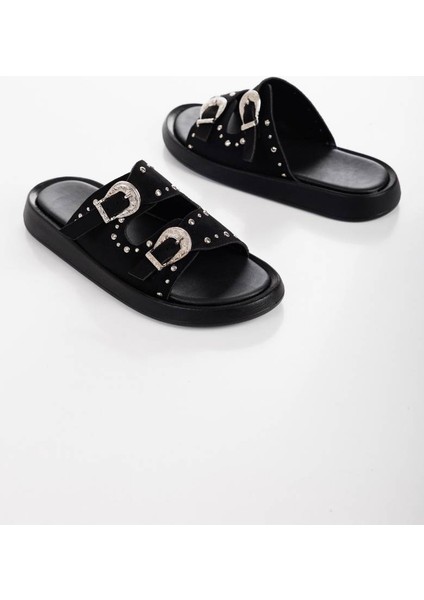 Kadın Trok ve Toka Detaylı Çift Bantlı Terlik 6331 fırsatları