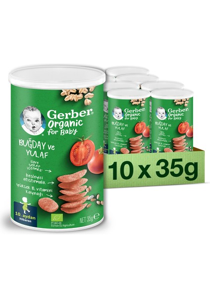 Organik Buğday ve Yulaflı Bebek Atıştırmalığı 35G x 10 Adet