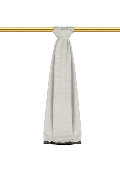 Ekru Monogram Desen Ipek Pamuk Şal fiyatları