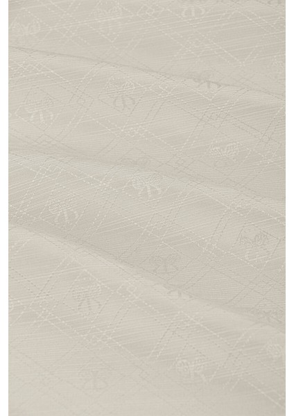 Ekru Monogram Desen Ipek Pamuk Şal indirimleri