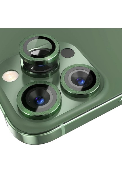 iPhone 13 Pro / 13 Pro Max Kamera Lens Koruyucu ''Safir Cam & Kolay Kurulum'' (Yeşil) modelleri