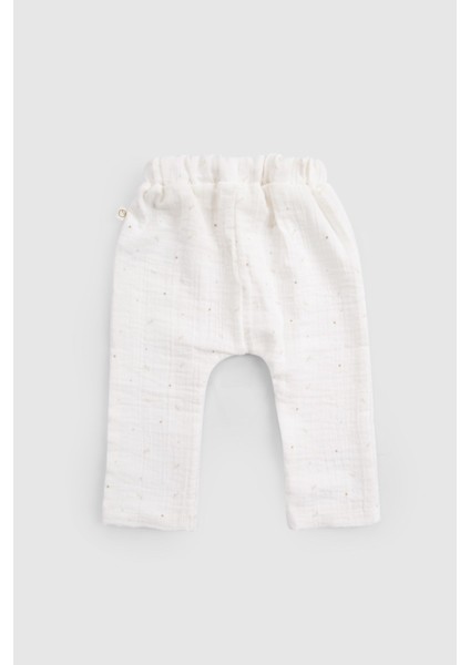 Organik Pamuk Müslin Ekru Bebek Pantolonu modelleri