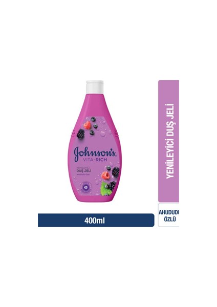 Johnson's Vita-Rich Duş Jeli Seti – 2'li (Nar Çiçeği + Ahududu Özlü) | 2 x 400 ml | Canlandırıcı & Yenileyici Meyve Özlü Duş Keyfi fiyatları