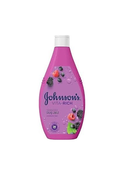 Johnson's Vita-Rich Duş Jeli Seti – 2'li (Nar Çiçeği + Ahududu Özlü) | 2 x 400 ml | Canlandırıcı & Yenileyici Meyve Özlü Duş Keyfi modelleri