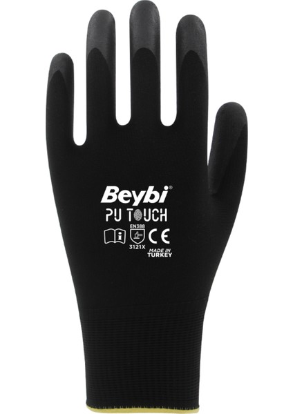 Poliüretan Kaplı Pu Touch Eldiven Siyah No:8 - 1 Çift fiyatları