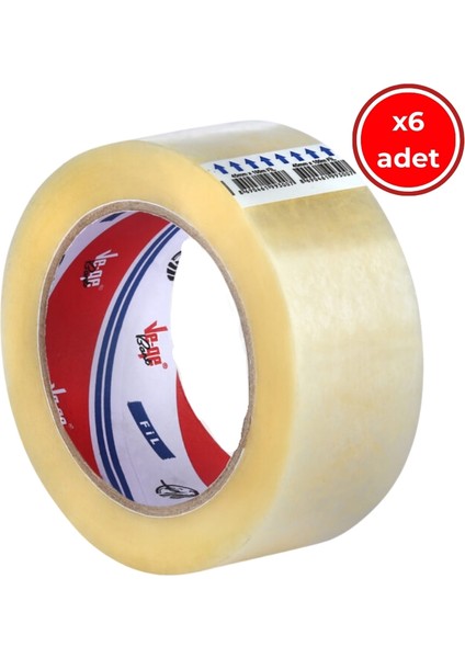 Fil Koli Bandı, 6 Adet, 45 mm x 100 M, Şeffaf, Hotmelt Yapışkan
