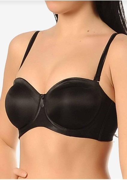 Kadın Siyah Çıkartılabilir Askılı Straplez Toparlayıcı Sütyen B/c Cup 1680