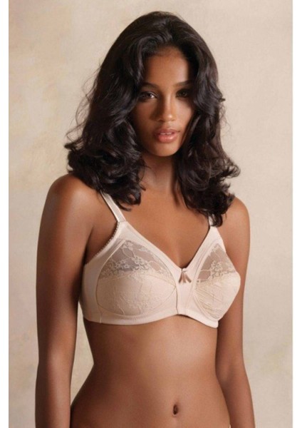Kadın Ten Rengi Dantelli Balensiz Telsiz Toparlayıcı Minimiser Sütyen