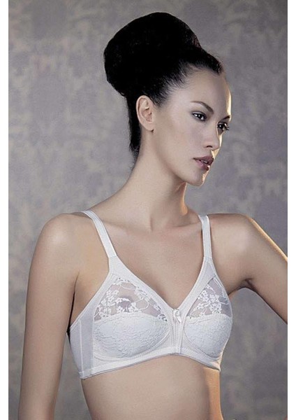 Kadın Beyaz Dantelli Balensiz Telsiz Toparlayıcı Minimiser Sütyen