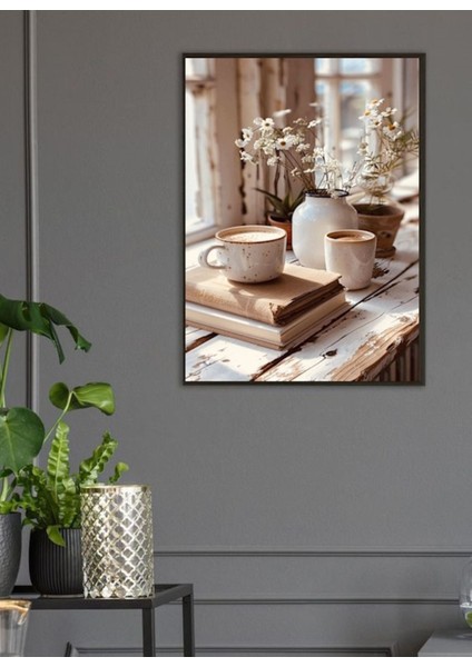 Papatya Kahve Çiçek Duvar Dekarasyon Kanvas Tablo Canvas Ölçü Seçmeyi Unutmayınız : )
