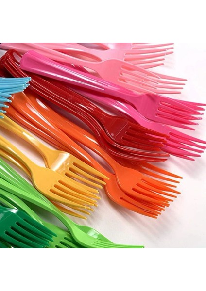 Ta- Fu Global Renkli Plastik Çatal (25'li)