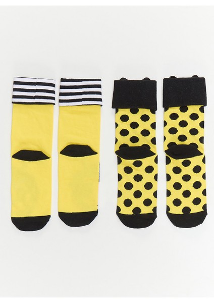 Arı Kız Çocuk Sarı Siyah Soket Çorap 2'li Takım fırsatları