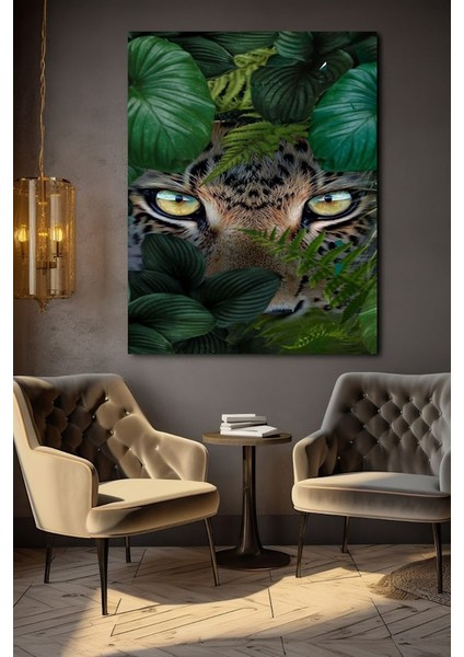 Yeşillik Arasında Gezen Kaplan Kanvas Tablo Ev Duvar Salon Ofis Dükkan Hediyelik Dekarasyon Süsü