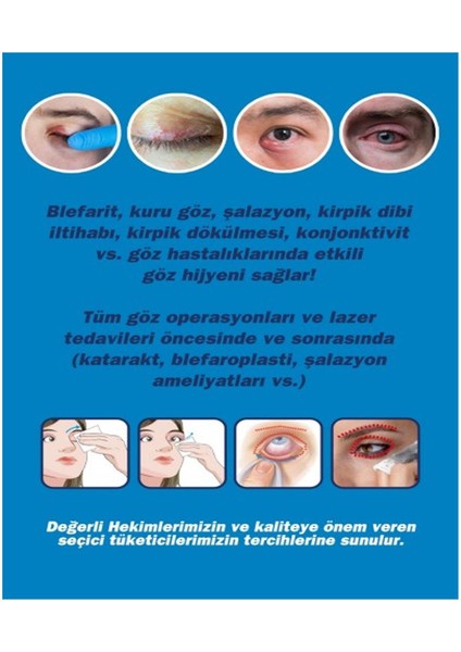 Blepharitto Göz Çevresi ( Göz Kapağı,kaş ve Kirpik Dipleri) Temizleme Mendili 24 Adet fiyatları