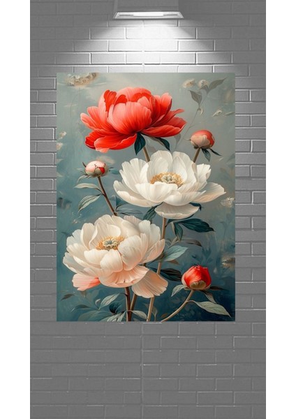 Beyaz Çiçek Duvar Dekarasyon Duvar Süsü Kanvas Tablo Canvas Ölçü Seçmeyi Unutmayınız :)