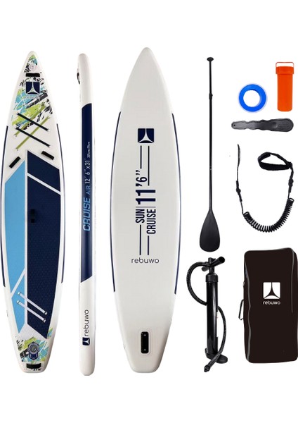 Pro Sup Şişme Sörf Tahtası Stand Up Paddle Board 79*381*15 cm Mavi Yarış Board