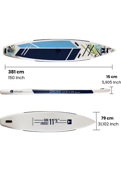 Pro Sup Şişme Sörf Tahtası Stand Up Paddle Board 79*381*15 cm Mavi Yarış Board fiyatları