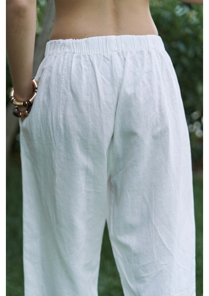 Struana Kruvaze Ekru Crop Pantolon Takım