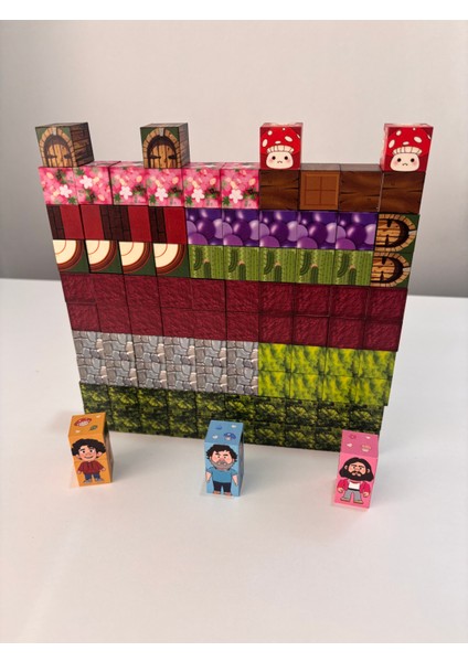 Minecraft Manyetik Küp Blok Orman Kalesi Temalı Yapı Taşı 100 Parça modelleri
