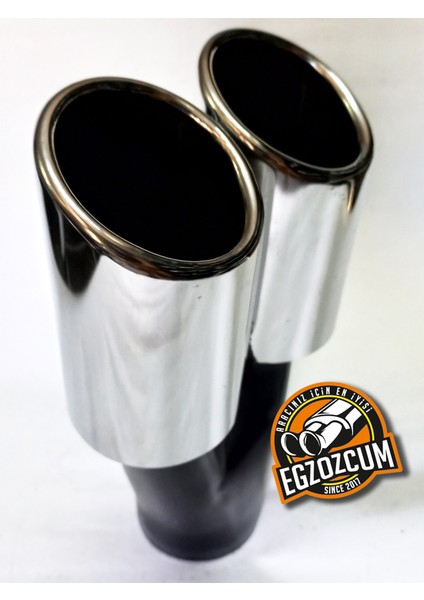 60 Mm. Krom Eşit Yuvarlak (Dual) Önü Kesik Paslanmaz Sessiz Egzoz Eksoz Ucu modelleri