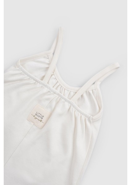 Organik Pamuk Ekru Bebek Ip Askılı Şort Tulum fırsatları