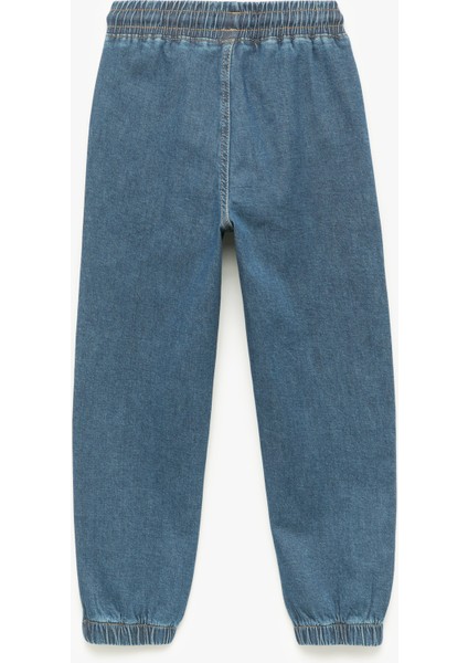 Pamuklu Beli Bağcıklı Jogger Denim Pantolon fiyatları