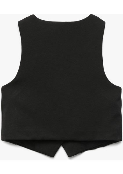 V Yaka Kolsuz Viskon Karışımlı Fiyonk Detaylı Yelek fiyatları