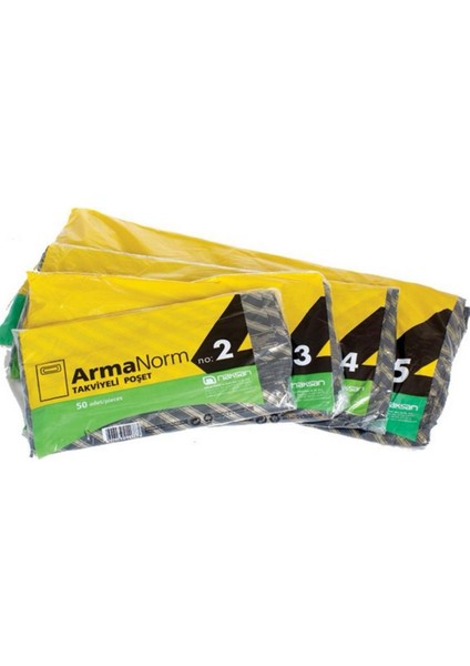 5 No Naksan Çizgili Takviyeli Poşet (50'li)