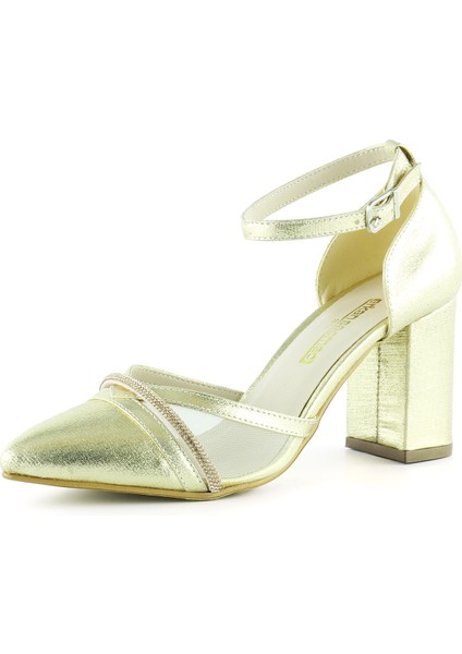 Molly Dore Taşlı Fileli Kalın Topuklu Abiye Ayakkabı fiyatları