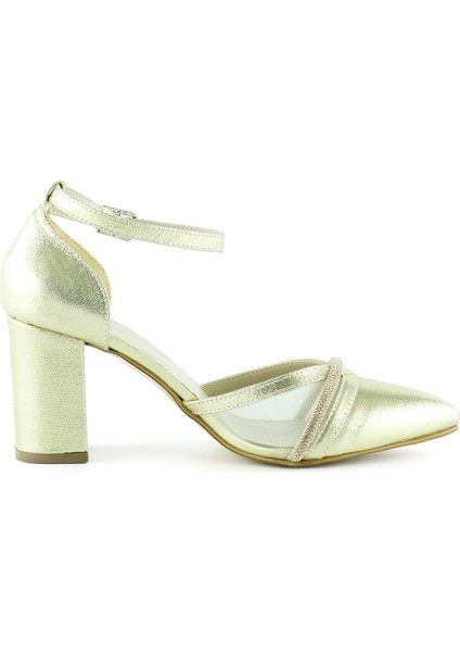 Molly Dore Taşlı Fileli Kalın Topuklu Abiye Ayakkabı modelleri