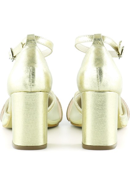 Molly Dore Taşlı Fileli Kalın Topuklu Abiye Ayakkabı fırsatları