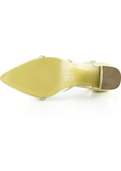 Molly Dore Taşlı Fileli Kalın Topuklu Abiye Ayakkabı