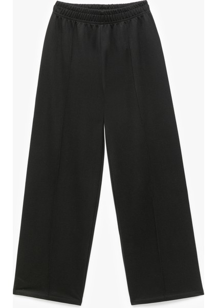 Pamuklu Beli Lastikli Geniş Paça Pantolon