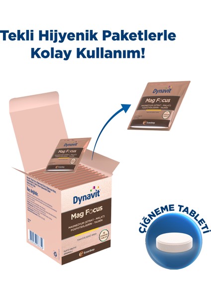 Mag Focus 15x2 Çiğneme Tableti - Okula Dönüş - Magnezyum Malat & Sitrat, Fosfotidilserin fiyatları