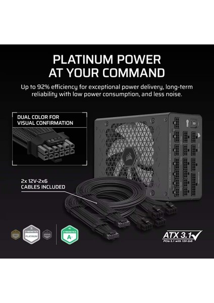 Corsaır Hxi Serisi (2025) HX1500I 1500 Watt 80+ Platinum Tam Modüler Güç Kaynağı (CP-9020309-EU) fırsatları