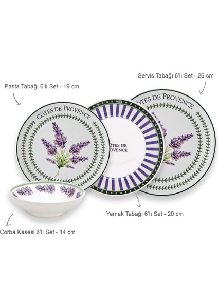 Provence 6 Kişilik Yemek Takımı 24 Parça Set 2