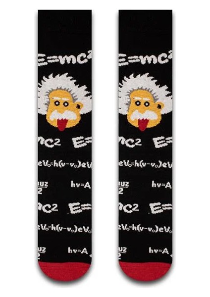Albert Einstein Renkli Unisex Çorap