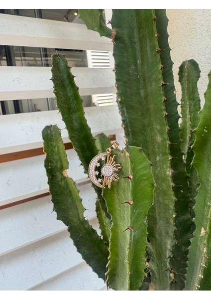 Gold Renkli Ay Güneş Kolye Ucu modelleri