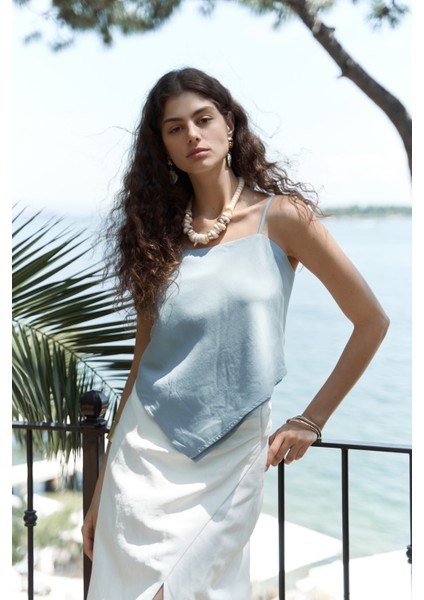 Alytih Üçgen Detay Mavi Crop fırsatları