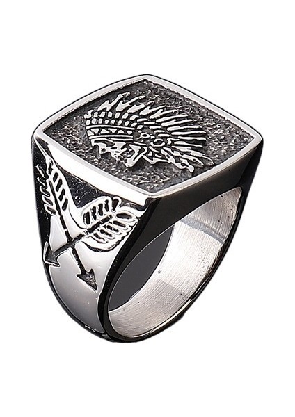 Moda ve Çok Yönlü Hip-Hop Yeni Totem Yüzük Retro Paslanmaz Çelik Erkek Yüzük Boyutu: Çap 20,7 mm Çevre 65 mm (Yurt Dışından) modelleri