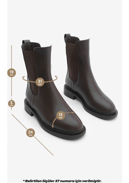 Kadın Lastikli Günlük Chelsea Bot Sebon Kahve