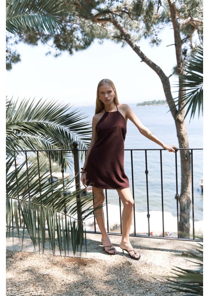 Breagha Bağlamalı Bordo Mini Elbise fiyatları